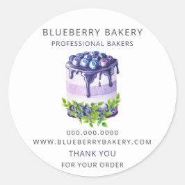Moderne Niedliche Blueberry Konditorei Box Siegel Runder Aufkleber