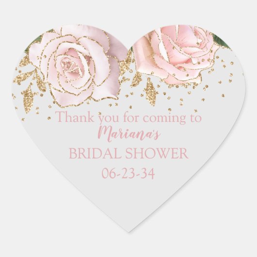 Moderne Niedliche Brautparty-Heftaufkleber Herz-Aufkleber (Vorderseite)