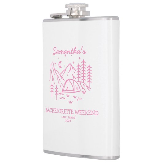 Moderne Niedliche Camping Junggeselinnen-Abschied Flachmann (Links)