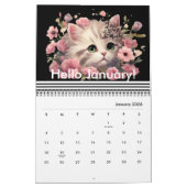 Moderne Niedliche Cat Blume Monatlich Jahr 2024 Kalender (Jan 2026)