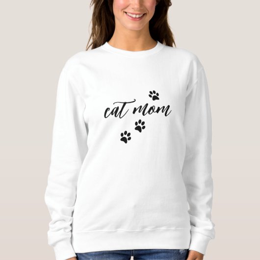 Moderne Niedliche Cat Mama Kitty Paw Print Cat Lov Sweatshirt (Vorderseite)