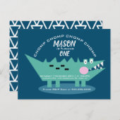 Moderne Niedliche Chompson Alligator Safari Geburt Postkarte (Vorne/Hinten)