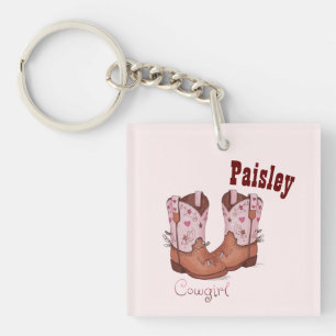 Moderne Niedliche CowGirl Stiefel Rosa Schlüsselanhänger