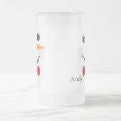 Moderne Niedliche Custom Lächeln Snowman Gesicht Mattglas Bierglas (Mittel)