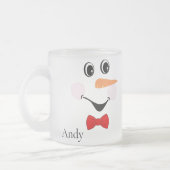 Moderne Niedliche Custom Lächeln Snowman Gesicht Mattglastasse (Links)