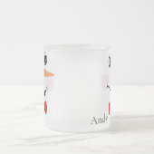 Moderne Niedliche Custom Lächeln Snowman Gesicht Mattglastasse (Mittel)