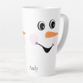 Moderne Niedliche Custom Lächeln Snowman Gesicht Milchtasse (Rechte Ecke)