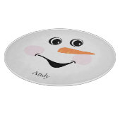 Moderne Niedliche Custom Lächeln Snowman Gesicht s Schneidebrett (Ecke)