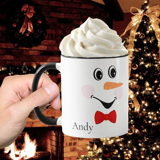 Moderne Niedliche Custom Lächeln Snowman Gesicht Tasse