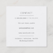 Moderne Niedliche Desserts Kuchen Konditorei Koch Quadratische Visitenkarte (Rückseite)