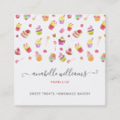 Moderne Niedliche Desserts Kuchen Konditorei Koch Quadratische Visitenkarte (Vorderseite)