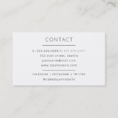 Moderne Niedliche Desserts Kuchen Konditorei Koch Visitenkarte (Rückseite)