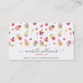 Moderne Niedliche Desserts Kuchen Konditorei Koch Visitenkarte (Vorderseite)