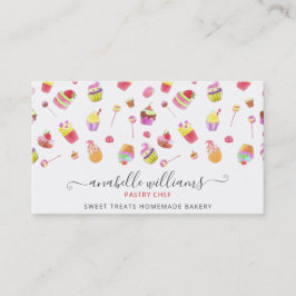Moderne Niedliche Desserts Kuchen Konditorei Koch Visitenkarte
