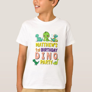 Moderne Niedliche Dino Dinosaur Kid's Geburtstagsp T-Shirt