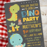 Moderne Niedliche Dinosaurier Dino Kids Geburtstag Einladung<br><div class="desc">Besteht aus lustigen Sans Serif handgeschriebene Typografie; Niedliche T-REX Dinosaurier im Hintergrund. Entworfen von Select Party Supplies,  exklusiv für Zazzle. Abrufbar unter: http://www.zazzle.com/store/selectpartysupplies</div>