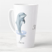 Moderne Niedliche Dolphin-, Script- und Monogram-T Milchtasse (Linke Ecke)