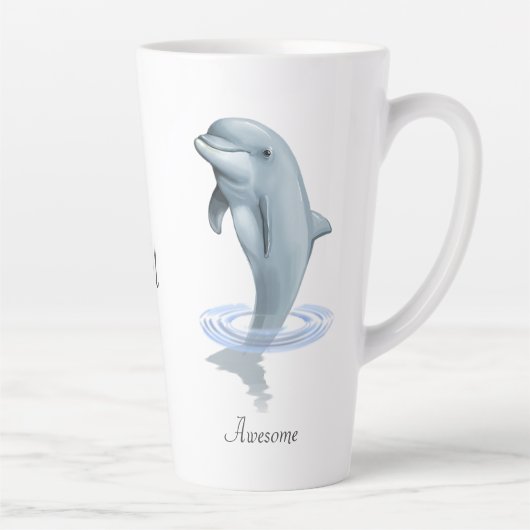 Moderne Niedliche Dolphin-, Script- und Monogram-T Milchtasse (Rechts)