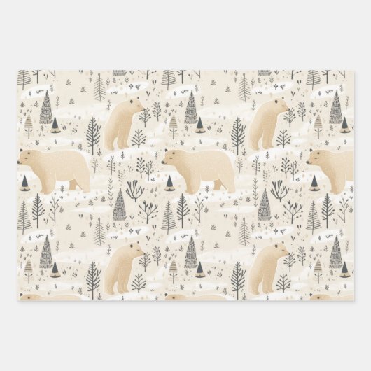 Moderne Niedliche Eisbären Geschenkpapier Set (Vorderseite)