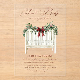 Moderne Niedliche Elegant Santa Baby Babydusche Acryleinladungen