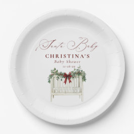 Moderne Niedliche Elegant Santa Baby Babydusche Pappteller