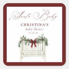 Moderne Niedliche Elegant Santa Baby Babydusche Quadratischer Aufkleber