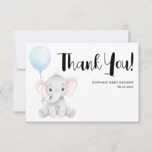 Moderne Niedliche Elephant Baby Dusche Dankeskarte