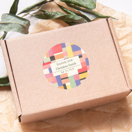 Moderne Niedliche Farbblockverwaltung Vielen Dank Runder Aufkleber