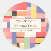 Moderne Niedliche Farbblockverwaltung Vielen Dank Runder Aufkleber (Vorderseite)