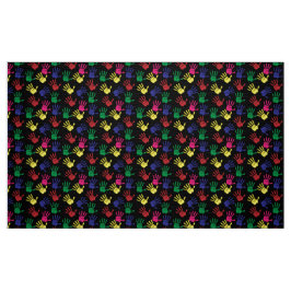 Moderne Niedliche, farbenfrohe Handdrucke in Schwa Stoff