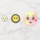 Moderne Niedliche, farbenfrohe Happy Faces Konfetti (Vorderseiten)