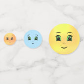 Moderne Niedliche, farbenfrohe Happy Faces Konfetti (Rückseiten)