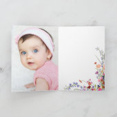 Moderne Niedliche florale Wildblumen 1. Geburtstag Dankeskarte (Innenseite)