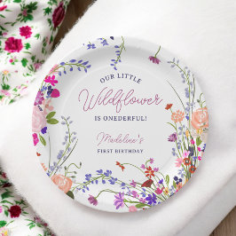 Moderne Niedliche Frühlingsschwester Boho Wildblum Pappteller