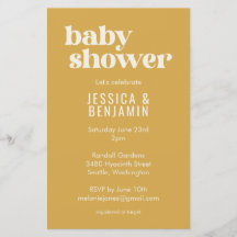 Moderne Niedliche, gelbe Babydusche lädt ein