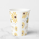 Moderne Niedliche Gelbe Biene und Sonnenblumen Ers Pappbecher (Rechts)