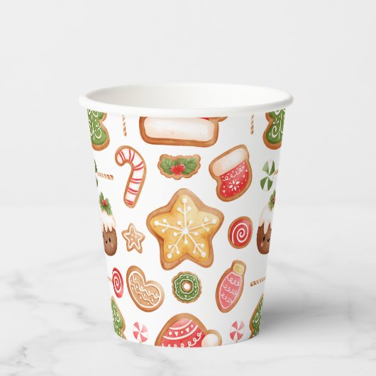 Moderne Niedliche Gingerbrett Weihnachtsdusche Pappbecher (Vorderseite)