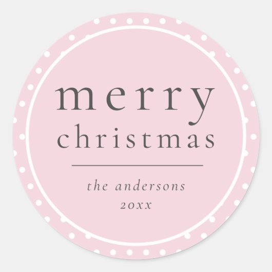 Moderne Niedliche Girly Pink Weihnachten Runder Aufkleber (Vorderseite)