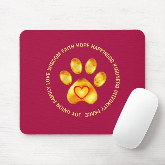 Moderne Niedliche Goldene Paw Mousepad (Mit Mouse)