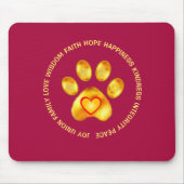 Moderne Niedliche Goldene Paw Mousepad (Vorne)
