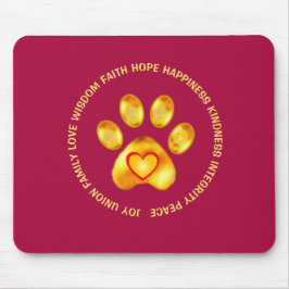Moderne Niedliche Goldene Paw Mousepad