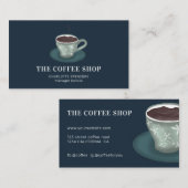 Moderne niedliche grüne Kaffeebau - blaue Illustra Visitenkarte (Vorne/Hinten)