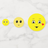 Moderne Niedliche Happy Faces in hellblau & gelb Konfetti (Vorderseiten)