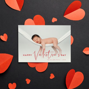 Moderne Niedliche Happy Valentine's Day Foto Card Feiertagskarte