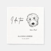 Moderne Niedliche Haustier-Gesichtsausdruck Hochze Serviette (Vorderseite)