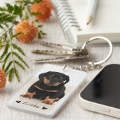 Moderne Niedliche Herzen Personalisiert zwei Foto| Schlüsselanhänger (Vorderseite rechts)