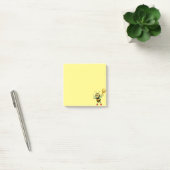Moderne niedliche Honigbiene auf Gelb Post-it Klebezettel (Büro)
