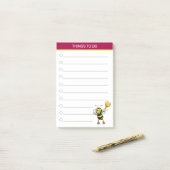 Moderne niedliche Hummeln auf Bordeaux & Weiß Post-it Klebezettel (Auf Schreibtisch)