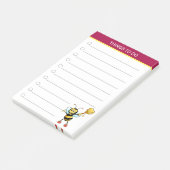 Moderne niedliche Hummeln auf Bordeaux & Weiß Post-it Klebezettel (angewinkelt)