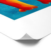 Moderne Niedliche Katzenkuppe und Kätzchen Poster (Ecke)